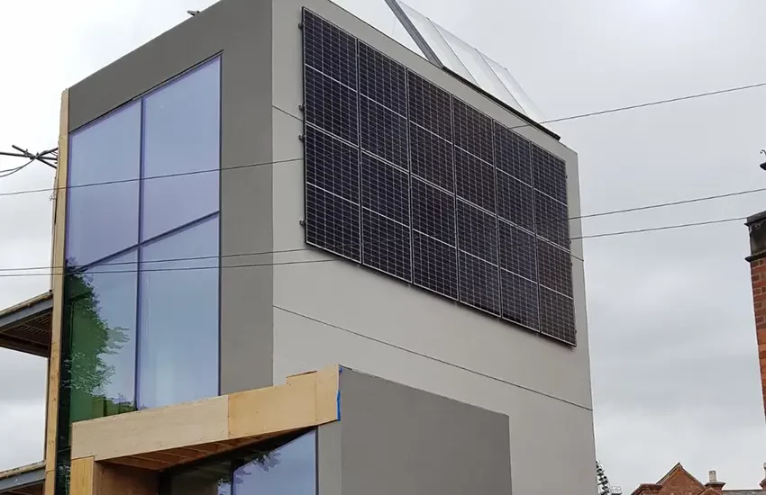 Wall mounted solar panel installation Nottingham by Carbon Legacy